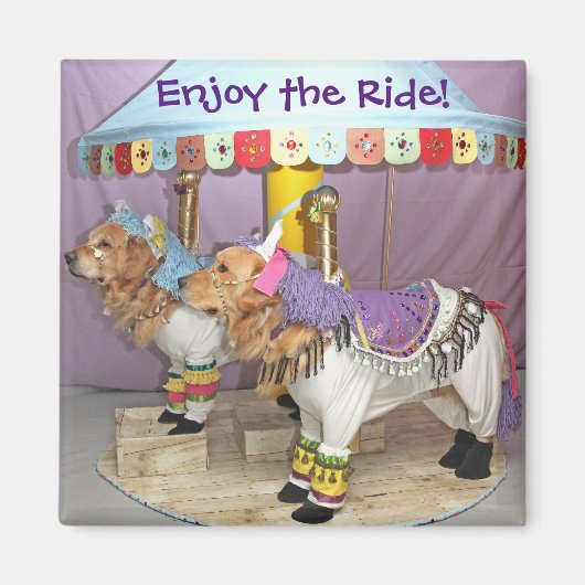 Golden Retriever Carousel Magneet (Voorkant)