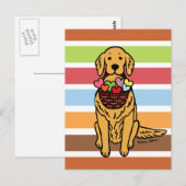 Golden Retriever Cartoon Briefkaart (Voorkant / Achterkant)