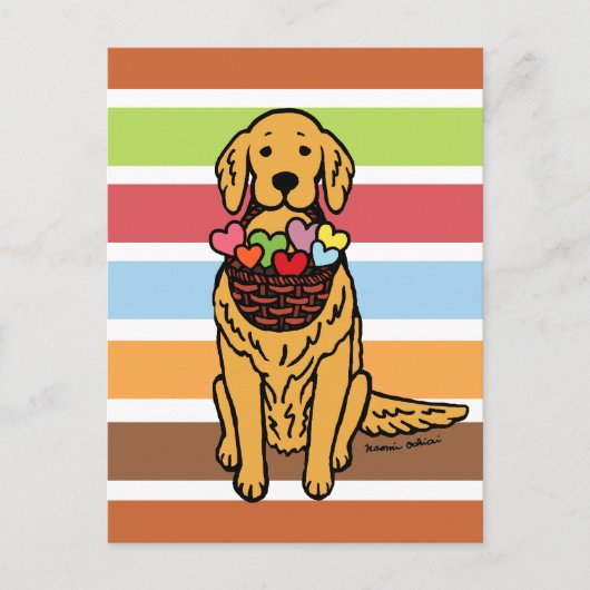 Golden Retriever Cartoon Briefkaart (Voorkant)