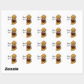 Golden Retriever Cartoon Dank u Ronde Sticker (Vel)