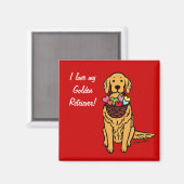 Golden Retriever Cartoon Magneet (Voorkant / Achterkant)