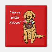 Golden Retriever Cartoon Magneet