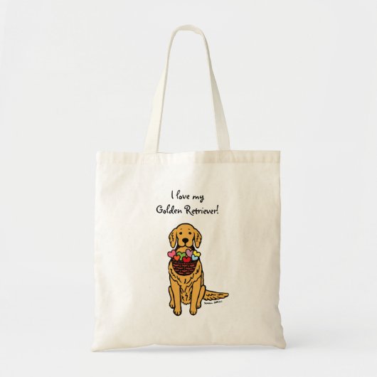 Golden Retriever Cartoon Tote Bag (Voorkant)