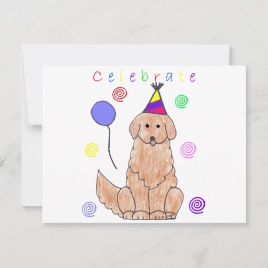Golden Retriever Celebrate Kaart (Voorkant)