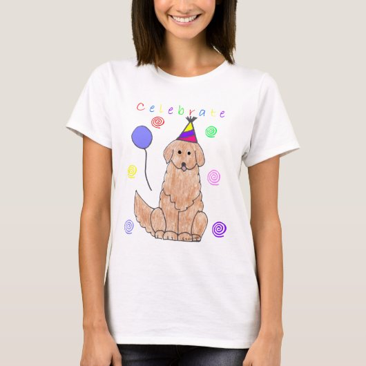 Golden Retriever Celebrate T-shirt (Voorkant)