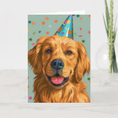 Golden Retriever Celebration Wenskaart Bedankkaart (Voorkant)
