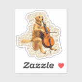 golden retriever cello sticker (Vel)