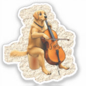 golden retriever cello sticker (Voorkant)