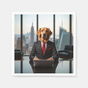 Golden Retriever CEO in een moderne hoogbouw Kanto Servet