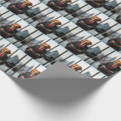 Golden Retriever CEO in een moderne Kantoor Cadeaupapier (Hoek)