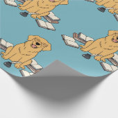 Golden Retriever Chapter One Academic Dog Blue Cadeaupapier (Hoek)