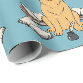 Golden Retriever Chapter One Academic Dog Blue Cadeaupapier (Rol Hoek)