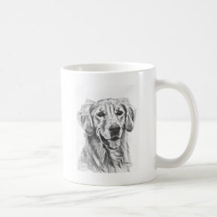 Golden Retriever Charcoal Sketch Koffiemok
