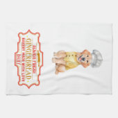 Golden Retriever Chef Baking Gingerbread Theedoek (Horizontaal)