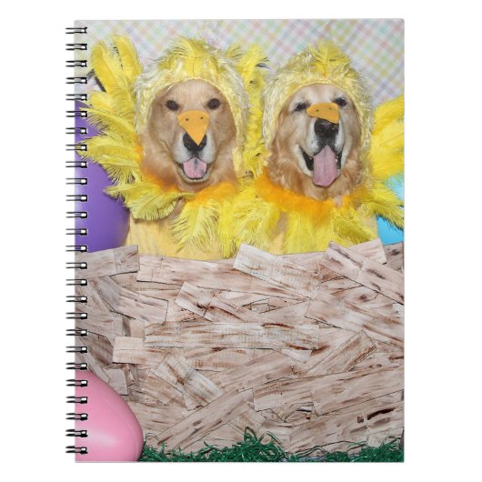 Golden Retriever Chicken in een Nest Notitieboek (Voorkant)