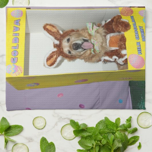 Golden Retriever Chocolate Rabbits in dozen Theedoek (Gevouwen)