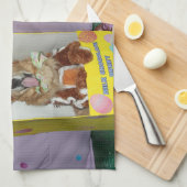 Golden Retriever Chocolate Rabbits in dozen Theedoek (Quarter Fold)