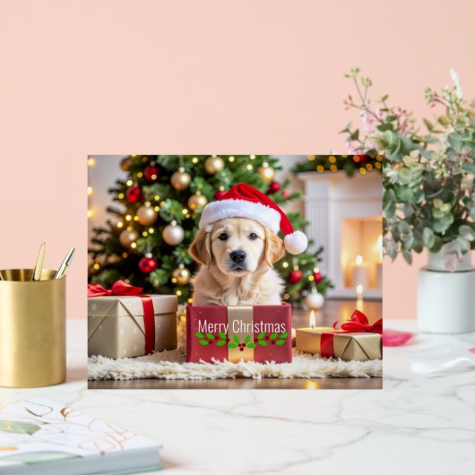 Golden Retriever Christmas Acryl Bord (Huwelijk)