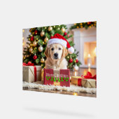Golden Retriever Christmas Acryl Bord (Hoek)
