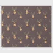 Golden Retriever Christmas Antler Wrapping Paper Cadeaupapier (Vlak)