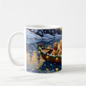 Golden Retriever Christmas Boat Holiday Koffiemok (Links)
