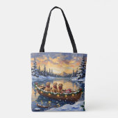 Golden Retriever Christmas Boat Holiday Tote Bag (Achterkant)