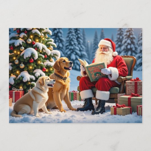Golden Retriever Christmas Card Feestdagenkaart (Voorkant)