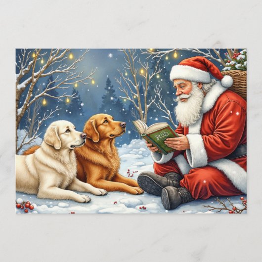 Golden Retriever Christmas Card Feestdagenkaart (Voorkant)