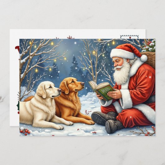 Golden Retriever Christmas Card Feestdagenkaart (Voorkant / Achterkant)