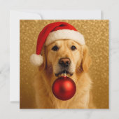Golden Retriever Christmas Card. Feestdagenkaart (Voorkant)