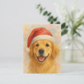 Golden Retriever Christmas Card Kaart (Staand voorkant)