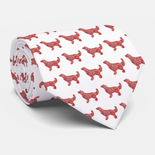 Golden Retriever Christmas Dog Silhouette Wit Stropdas (Opgerold)