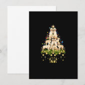 Golden Retriever Christmas Dog Tree Light Holiday Kaart (Voorkant / Achterkant)