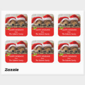 Golden Retriever Christmas Dreams Aangepaste naam Vierkante Sticker (Vel)