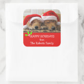 Golden Retriever Christmas Dreams Aangepaste naam Vierkante Sticker (Tas)