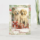  Golden Retriever Christmas Feestdagen Kaart (Voorkant)