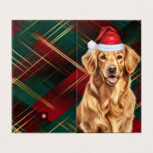 Golden Retriever Christmas Green Red Holiday Plaid Kaart (Buitenkant ongevouwen)