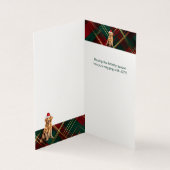 Golden Retriever Christmas Green Red Holiday Plaid Kaart (Binnen)