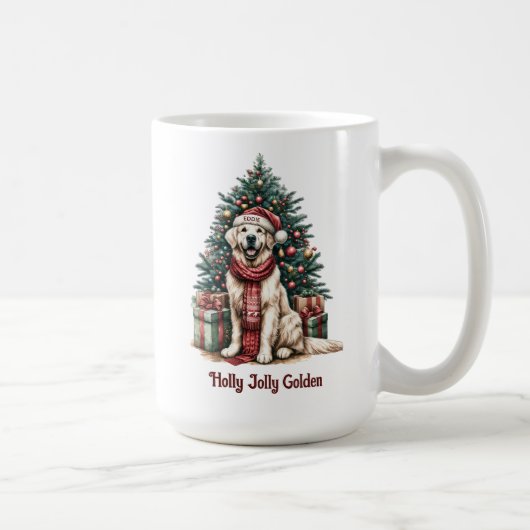 Golden Retriever Christmas Hondenliefhebber Cadeau Koffiemok (Rechts)