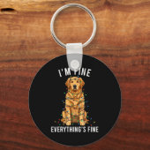 Golden Retriever Christmas I'm Fine Everything Is Sleutelhanger (Voorkant)