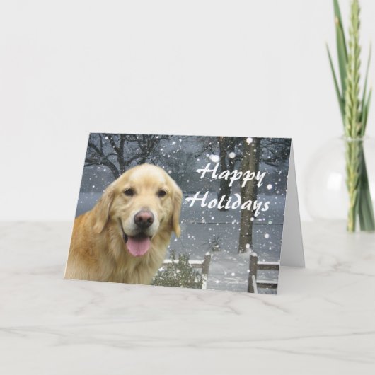 Golden Retriever Christmas Kaart Snowy (Voorkant)