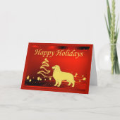 Golden Retriever Christmas Kaart Stars2 (Voorkant)