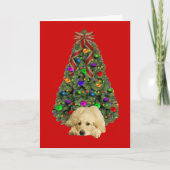 Golden Retriever Christmas Kaart Tree (Voorkant)