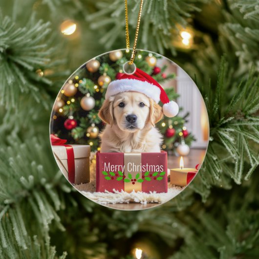 Golden Retriever Christmas Keramisch Ornament (Boom)