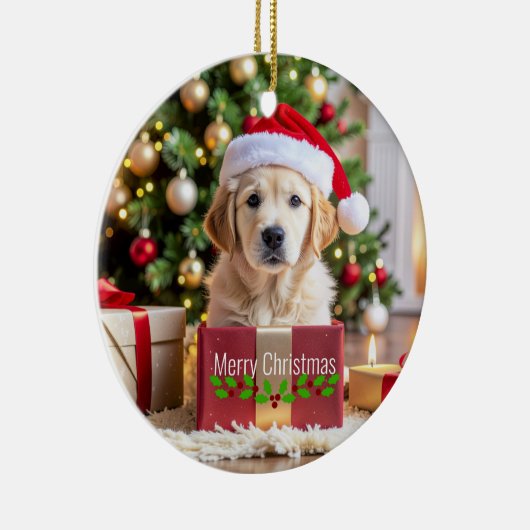 Golden Retriever Christmas Keramisch Ornament (Rechts)