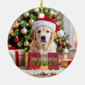 Golden Retriever Christmas Keramisch Ornament (Achterkant)
