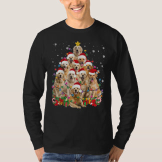 Golden Retriever Christmas Lights Tree T-shirt