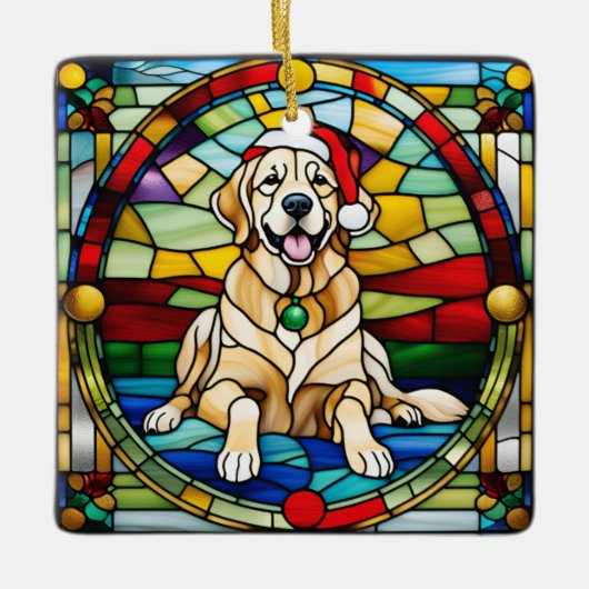 Golden Retriever Christmas Ornament (Voorkant)
