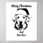 Golden Retriever Christmas Poster Instant Download (Voorkant)