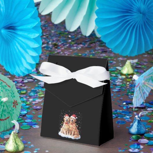 Golden Retriever Christmas Santa Hat Reindeer Bedankdoosjes (Feest)